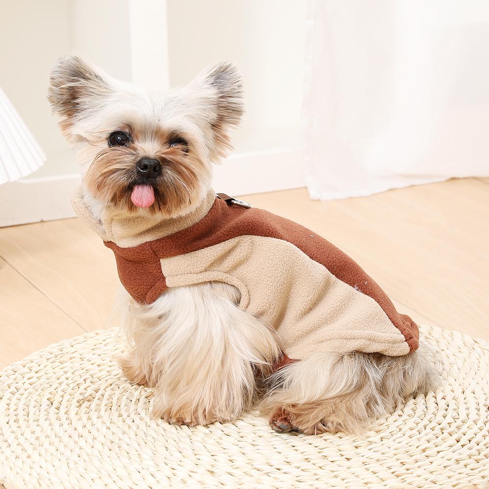 Dog Clothes Autumn Winter Warm Pet Jacket For Small Medium Dogs Cats With D-ring Puppy Fleece Sweatshirts Yorkshire Schnauzer Soft Coat