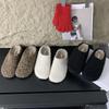 Baotou Fluffy Half Slippers for Women To Wear Outside Autumn and Winter 2025 New One-pedal Thick-soled Plush Thermal Cotton Slippers