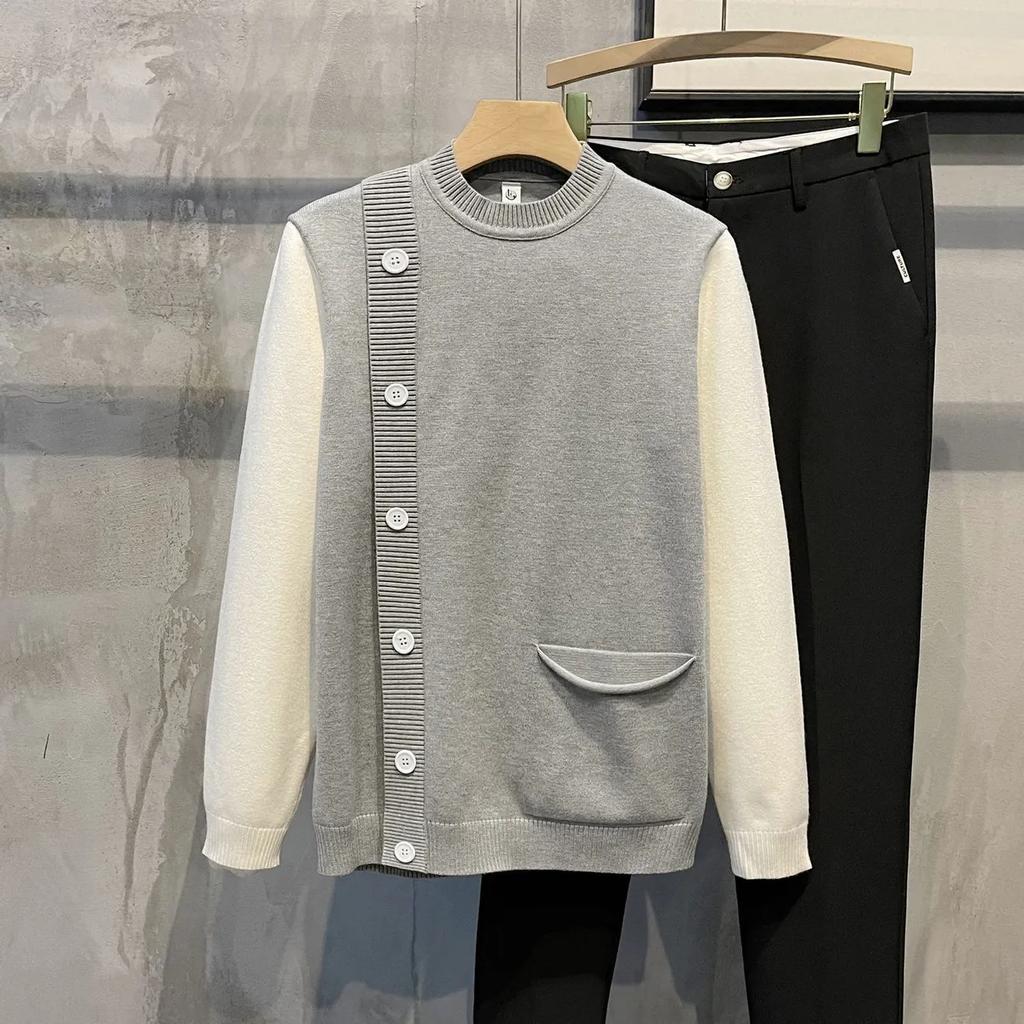 Maglia base fresca a maniche lunghe da uomo per autunno e inverno
