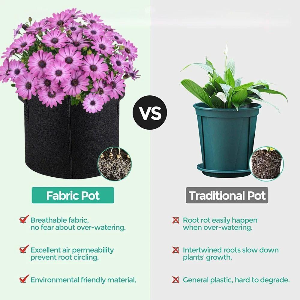 1/3/5/7/10 Gallon with Handles Grow Bag Felt Planting Container  Vegetable Tomato Potato Flower