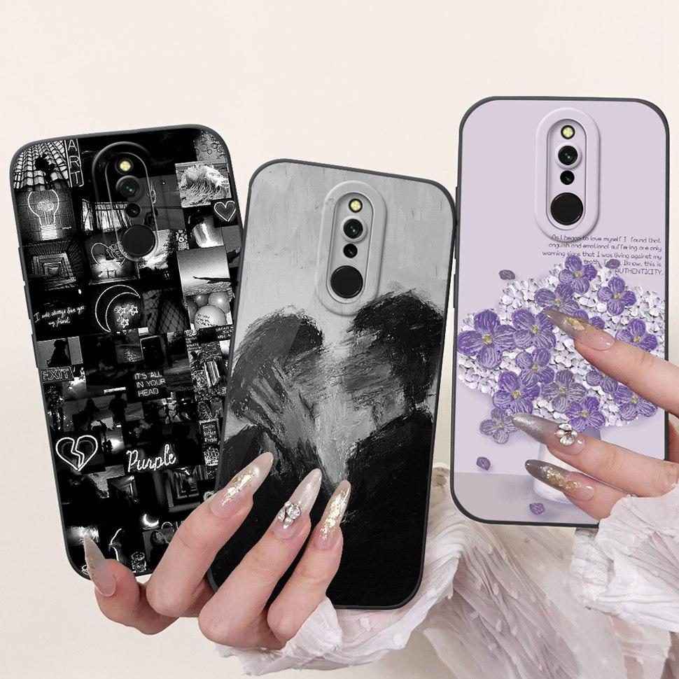 For Xiaomi Redmi 8 2019 Case 6.22" Luxury Flower Painted Cover Soft TPU Shockproof Phone Case For Xiaomi Redmi 8 Redmi8 Bumper