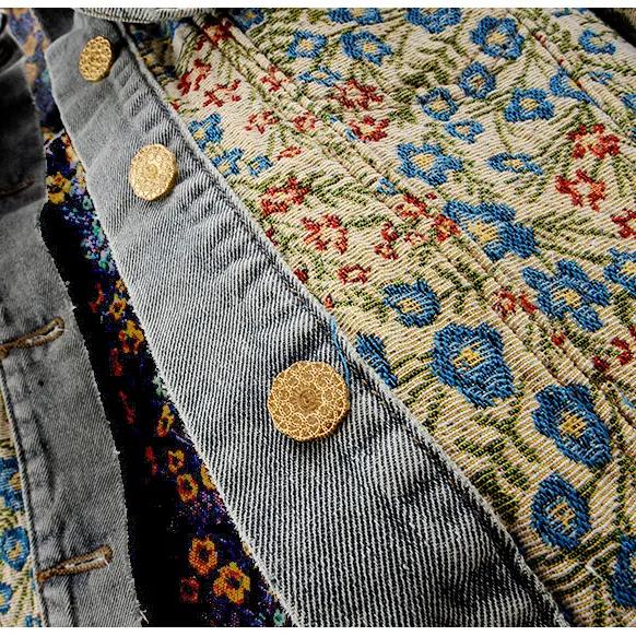 Women's Spring Long-Sleeved Peter Pan Collar Denim Jacket Autumn Design Casual Short Top