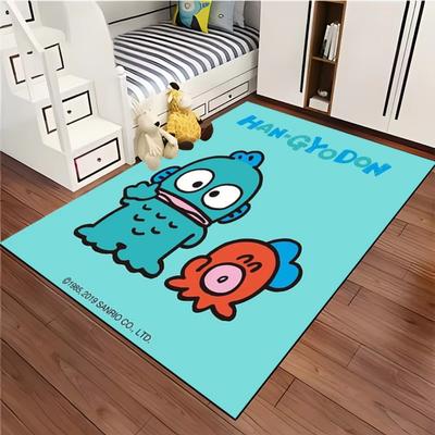 Hangyodon Cartoon Teppich Willkommens-Fußmatten Rutschfeste Schlafzimmer-Küchenteppiche 100% Polyester Waschbarer Teppich für Heimdekoration
