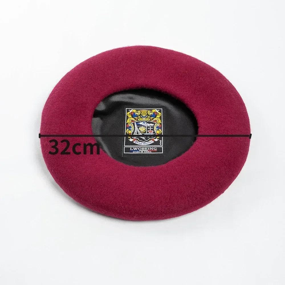 New Big Size L58-60cm Women Men 100% Wool Berets Autumn Winter Oversized 32cm Painter Beret Large Size Female Warm Walking Cap