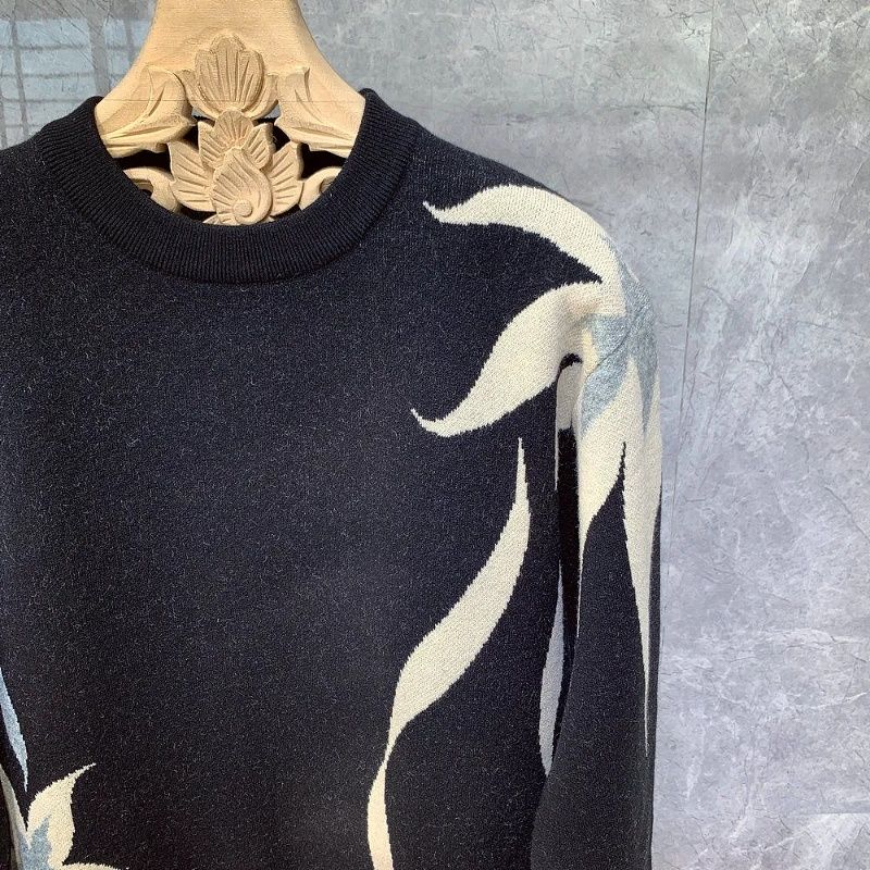 2025 Herbst Winter Neu Kontrastfarbiger Rundhals-Pullover Herrenmode Trend Vielseitiges Freizeit-Oberteil