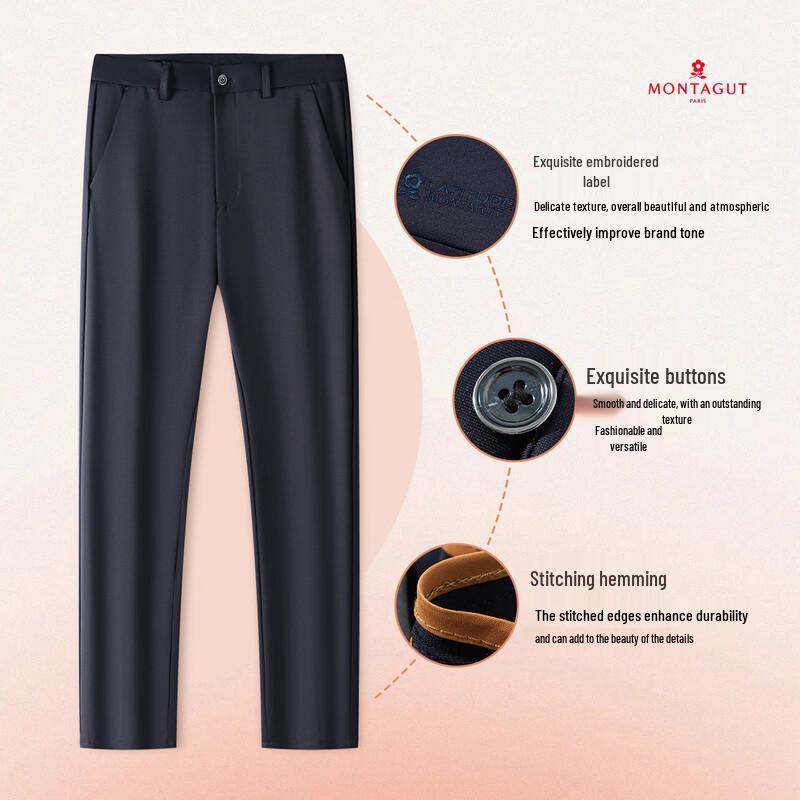 MONTAGUT Men's Smooth Far-Infrared Straight-Leg Casual Pants