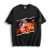 Demon Slayer Tanjiro Kamado T-Shirt - Ripped Effect Fire God Portrait Unisex Tee