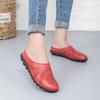 Women Slippers Spring Summer Casual Leather Low Cut Flat Peas Toe Mother