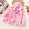 2025 Spring/Summer Korean Style Girls' Printed Hooded Windbreaker Cardigan