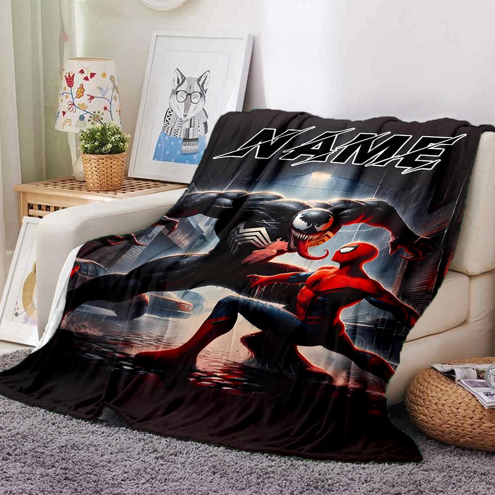 Custom Name Superhero Comic Collage Blanket for Couch & Bed, Plush Cozy Fuzzy Blanket Super Soft & Warm Blankets for Fall and Winter. 090814