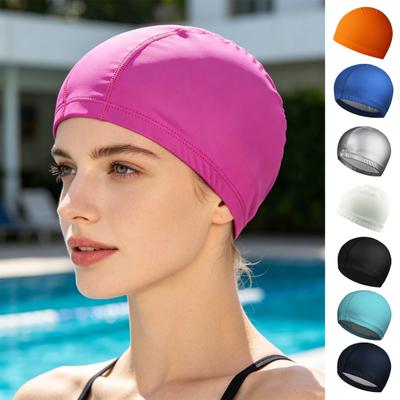 Waterproof Adults Cloth Swim Cap, Men Women Swimming Pool Hat, Non-slip Breathable Bathing Cap for Swimming, Water Activities