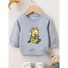 European sizes Kids 0-3 Years Giraffe Print Sweater - Giraffe Pattern Long Sleeve Round Neck Sweatersuit, Spring & Fall Outfits for