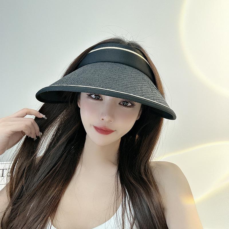 

Летняя шляпа от солнца для женщин со складным козырьком и шляпа от солнца, закрывающая лицо With windbreak rope чёрный