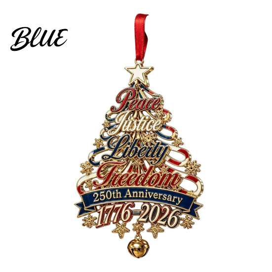 Hanging Tree Decorations 250th Anniversary Christmas Ornament USA Xmas Decor for Acrylic Holiday Home Window Patriotic Sign Veterans Family