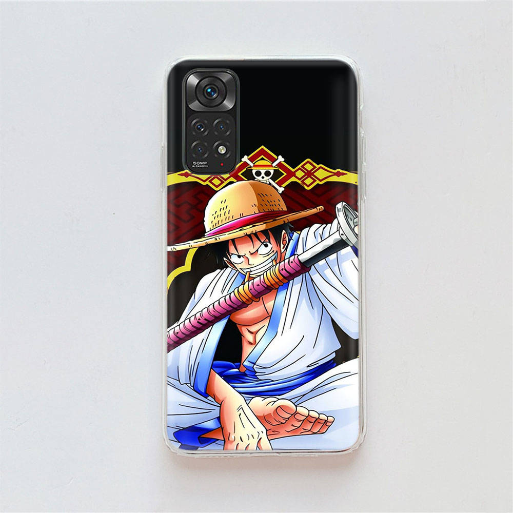 DT28 One Piece Luffy-deksel for Samsung A04 A14 A23 A34 A54 M23 M33 M52 M53 Realme 10 9 C30S C35 C55 VIVO Y02S Y21 Y33S Y51 X80 Pro Gjennomsiktig deksel