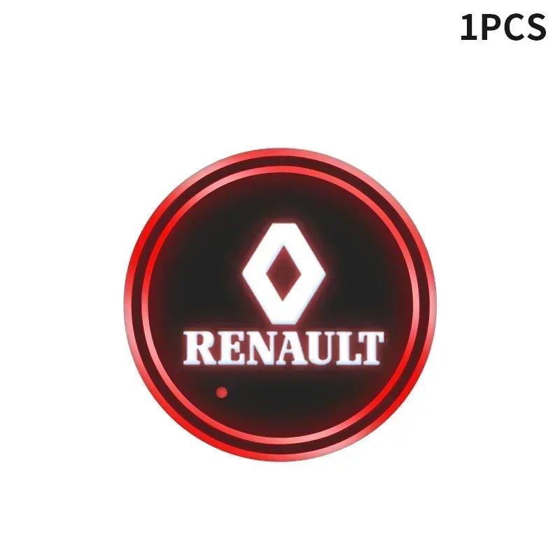 

2026 Hot For Renault Hub Caps For Renault DACIA Logan Scenic Loguna Kadjar Twingo Accessories 7 Color LED Car Cup Holder Light L