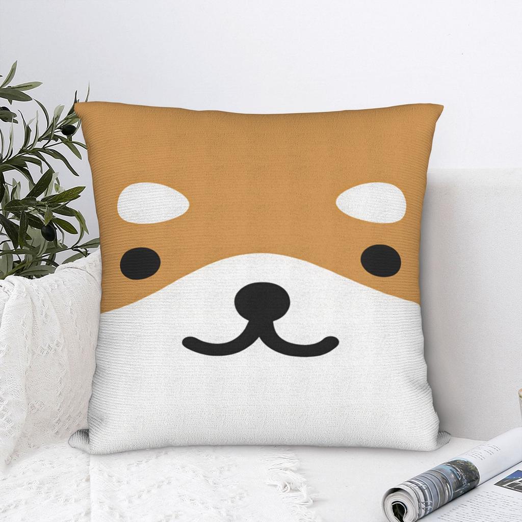 Shiba Inu Face Pillow Cover Funny Pillow Case For Sofa Home Decoration Comfy Pillowcases Gift
