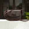 Genuine Leather Women's Shoulder Bag Fashionable Retro Small Round Bag with A Sense of Luxury