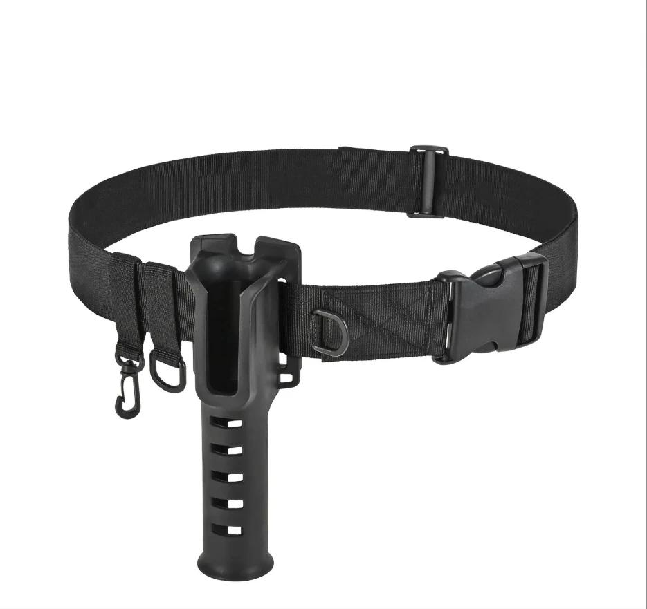 Fishing Rod Holder Belt Snap-on Adjustable Hook with Lock Portable Fishing Gear Outdoor Fishing Rod Belt Holder Of Waist Support