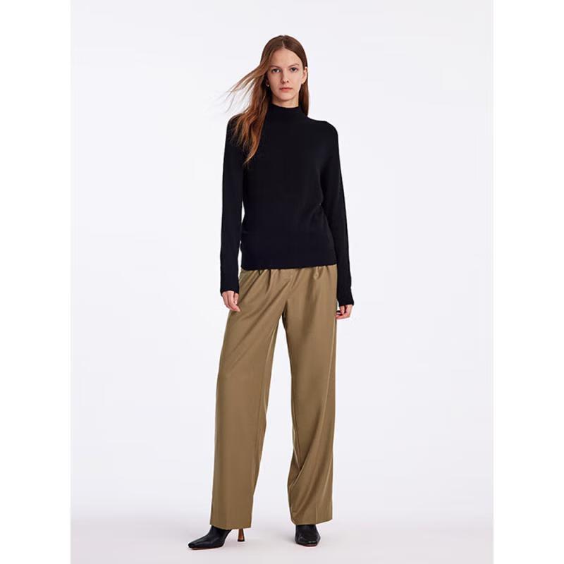 GOELIA Women's Cashmere Half-High Neck Pullover Sweater