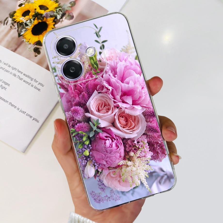 For Oppo A3x A3 Pro Phone Case Soft Silicone Back Cover Flower Butterfly Love Heart Slim Matte Funda OppoA3 A3Pro OppoA2 CPH2683
