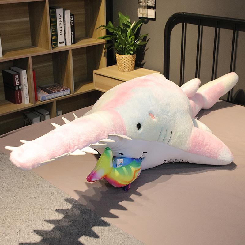 Simulated Megalodon Doll Plush Toy Big Shark Doll Girl Sleeping Pillow Doll Children Holiday Gift