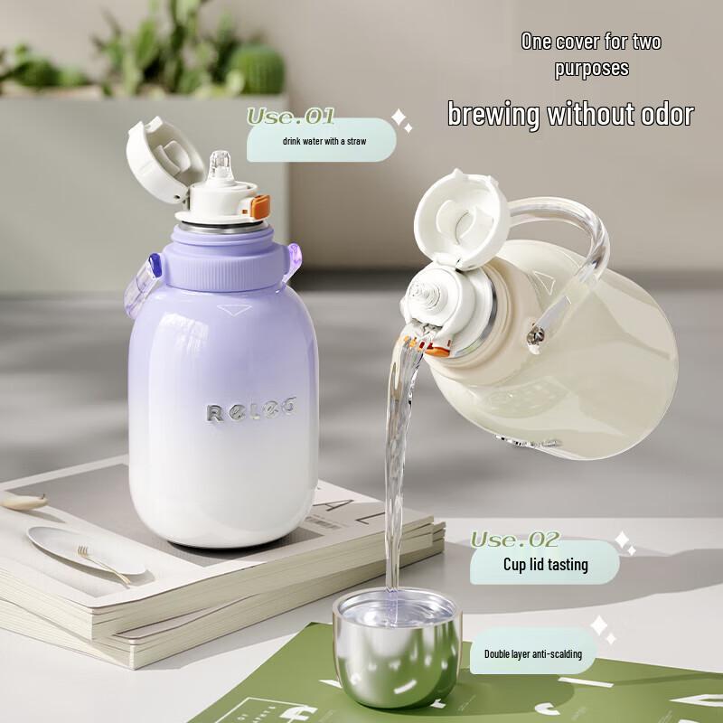 RELEA Large Capacity Insulated Kids Straw Water Bottle