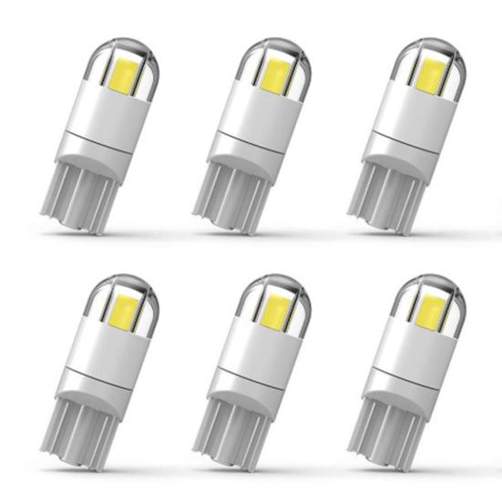 6Pcs Super Bright LED Light Bulb 6000k White Long Range High Focus Lens Car Interior License Plate Dome Map Courtesy Lights Small Size Low Heat