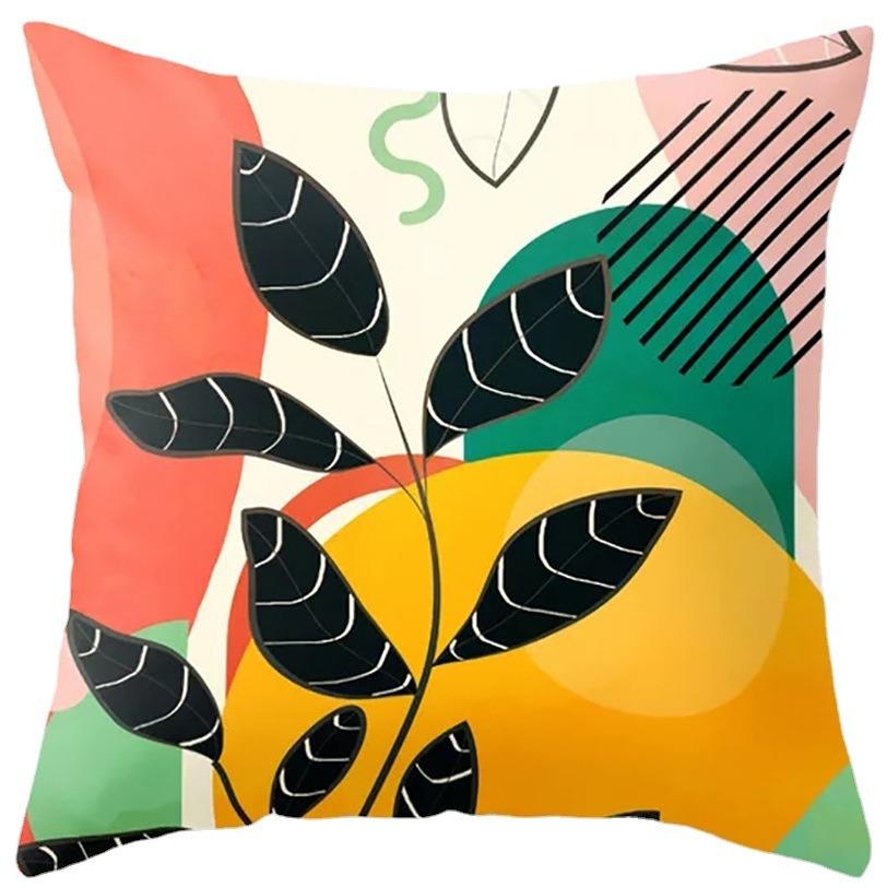 Student Lunch Break Pillow Bedroom Bedside Back Pillow Plant Flower Print Pillow Case Sofa Cushion