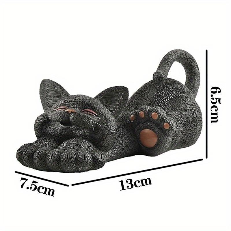 Figurine Resin Charms Smiling Cat Home Decoration Ornaments Figurines Miniatures Crafts