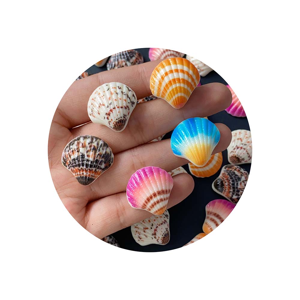100Pcs Kawaii Ocean Shells Conch Resin Cabochon Flatback Embellishment DIY Accessories Scrapbooking Craft Decoration 24MM-100pcs/bag