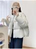 Winter new loose versatile puff stand-up collar short down jacket women's white duck down warm jacket
