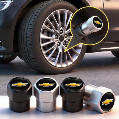 New 4Pcs Car Wheel Tire Valve Caps Refit Accessories For Silverado Impala Malibu Equinox Cruze Camaro Cavalier Blazer