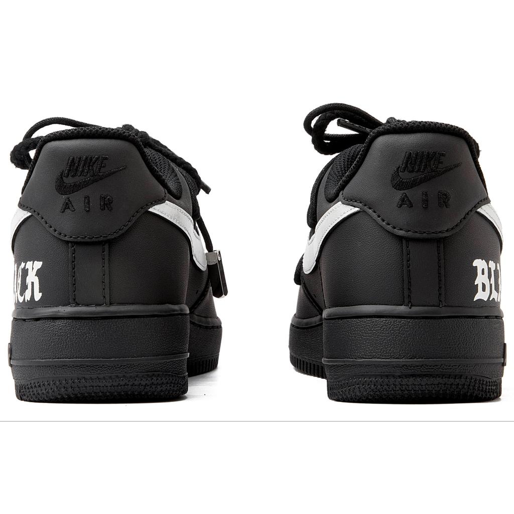 Nike Air Force 1 07 Coverage Slip Resistant Low top Skateboard Shoes Women's Black Silver DD8959-001(Team55-)