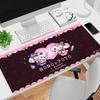 Gaming Mouse Pad Antislip Stitched Edges Pink Cute Cartoon Artwork Print Keyboard Pad for Gamer Home Office Desk Mat