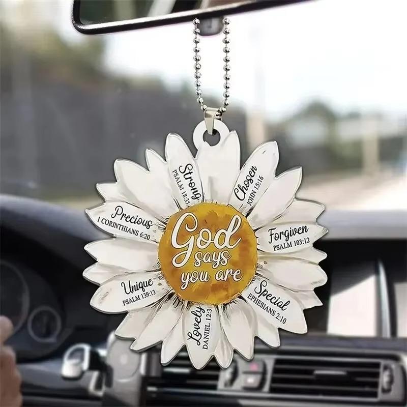 Sunflower Decorations Acrylic Car Decorations Backpack Accessories Holiday Home Glass Christmas Trees Ball Ornament Toppers