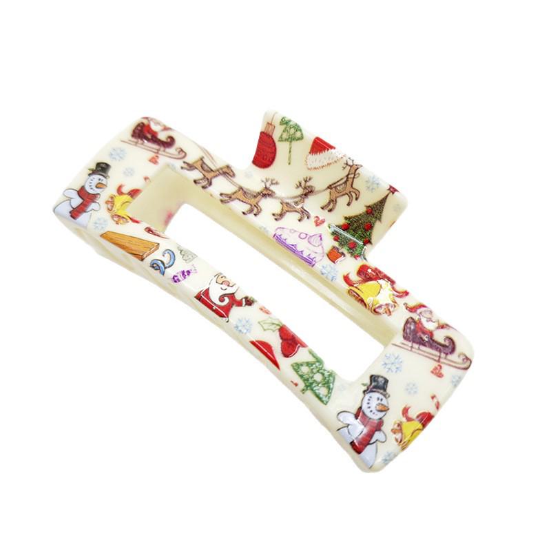 UV Printed Christmas Hair Clips - Stylish Updo Claw Clips for Women's Hair