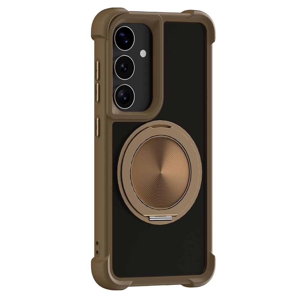 

For Samsung Galaxy S25/S24 Magnetic Case CD Vein Kickstand TPU + PC Phone Cover E