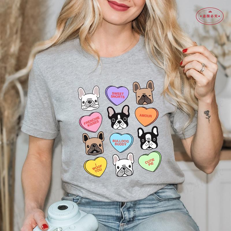 French Bulldog Unisex T Shirt Fashion Dog Graphic Tops Summer Short Sleeve Tees Harajuku Streetwear Aesthetic Female Clothing