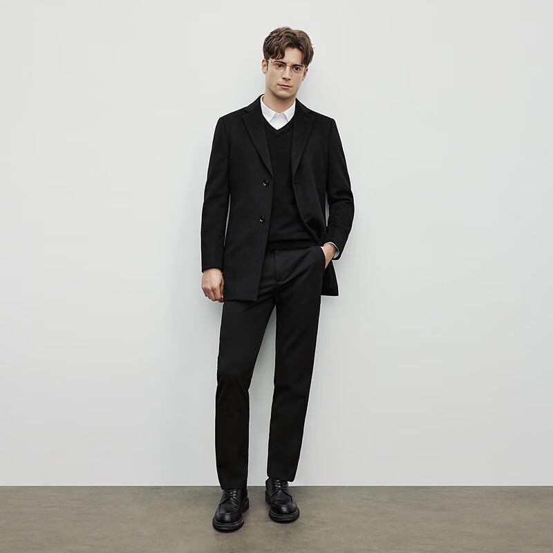 EMZ Men's Winter Detachable Liner Wool Overcoat 9E7528612