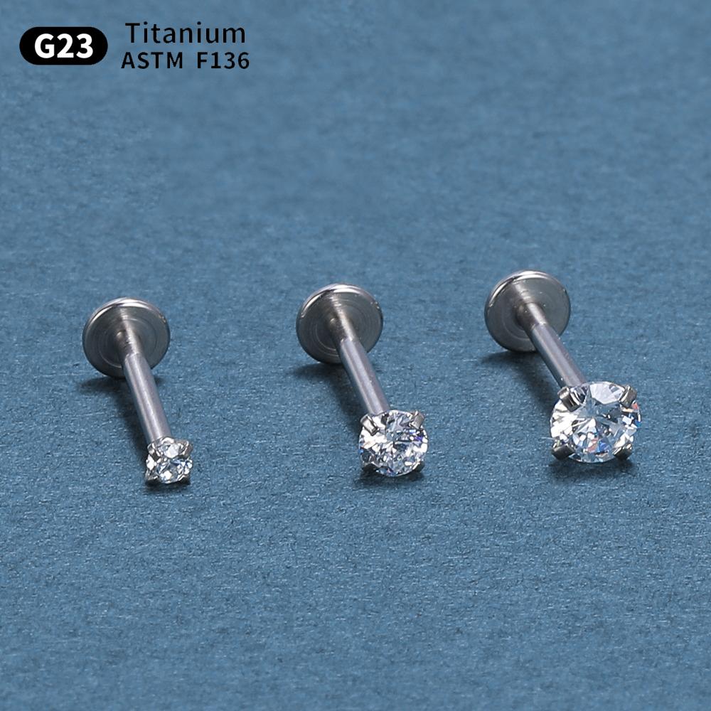 10 pezzi Titanio G23 Piercing Labret Stud per Labbra Orecchini Per Donne Gioielli per il Corpo Nasale 20/18/16G labret