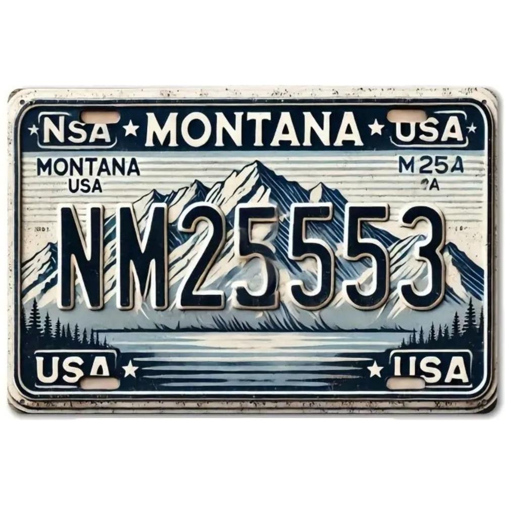 Souvenir Number for the Car , Car Number Plate for Interior Decoration, Metal, 15x30 Cm