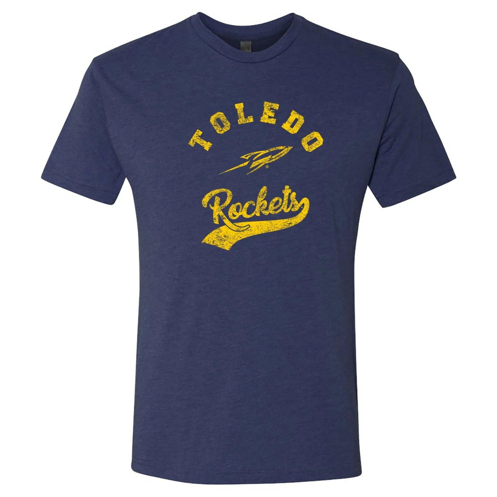 Toledo Rockets Retro Script Triblend T-Shirt - Vintage Navy 2XL