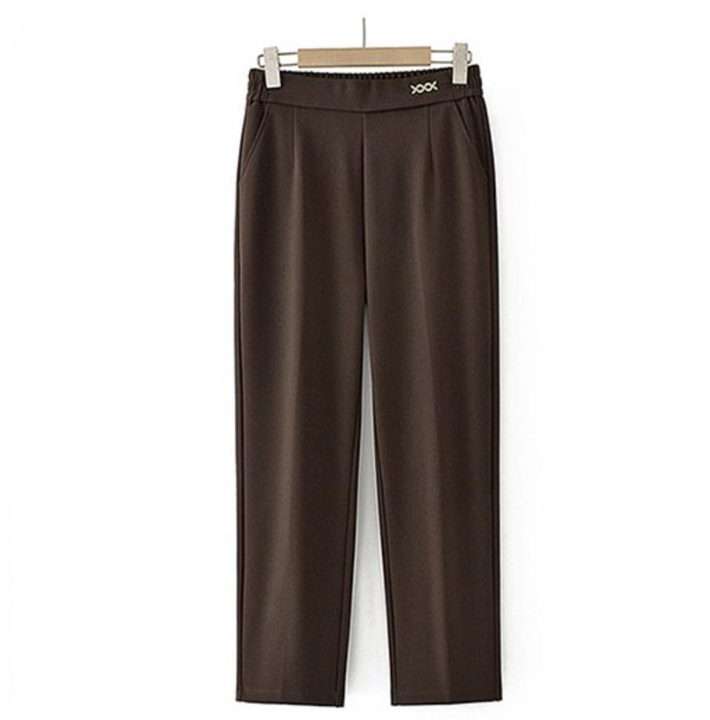 

Mom s High Waist Casual Straight Leg Pants for Spring & Autumn - Plus Thick Loose Velvet for Middle-Aged & Elderly Women 6XL [160-175 jin]