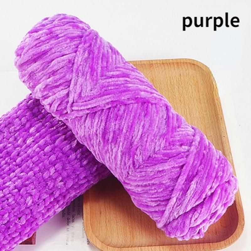 1Pc Chenille Yarn Velvet Yarn Texturized Polyester Blended Cotton Suggest Needle 4MM-5MM