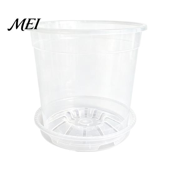 Plant Containers with Saucer Compatibility Clear Plastic Orchid Pot Saucer, Compression Resistant Basins Drainage Holes, Ventilated Flower for