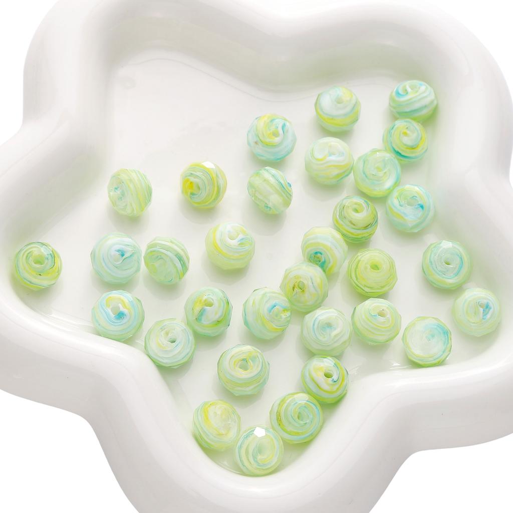 12x10mm Glass Cut Flat Round Beads Interval Scattered Beads For DIY Bracelets Necklaces Jewelry Making