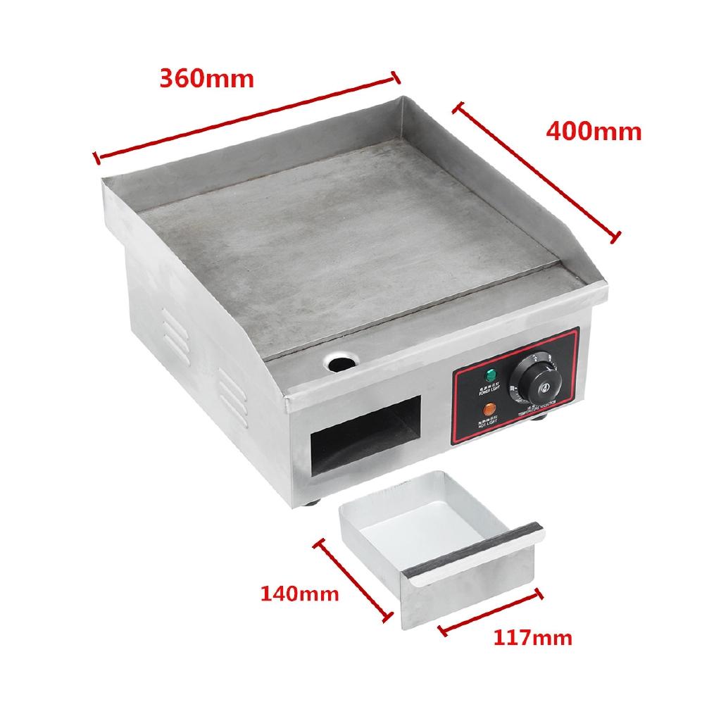 1500W Stainless Steel Countertop Griddle Flat Top Commercial Restaurant Grill Electric Heating Griddle