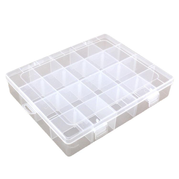20-Grid Transparent Detachable Plastic Storage Box for Electronics and Jewelry