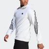 Adidas Striped Logo Print Hooded Sweatshirt Men sweatshirt White IC6720